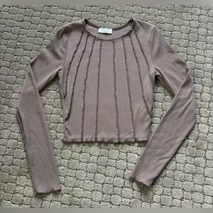 Falling in Love Long Sleeve Ribbed Top